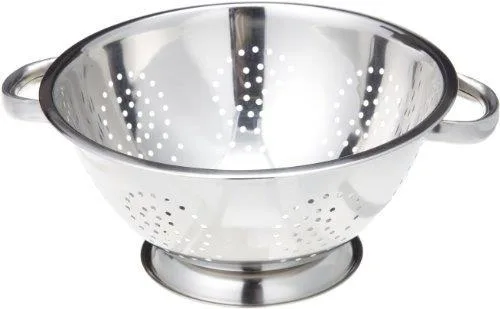 Stainless steel colander, 11 inch diameter, oversized handles