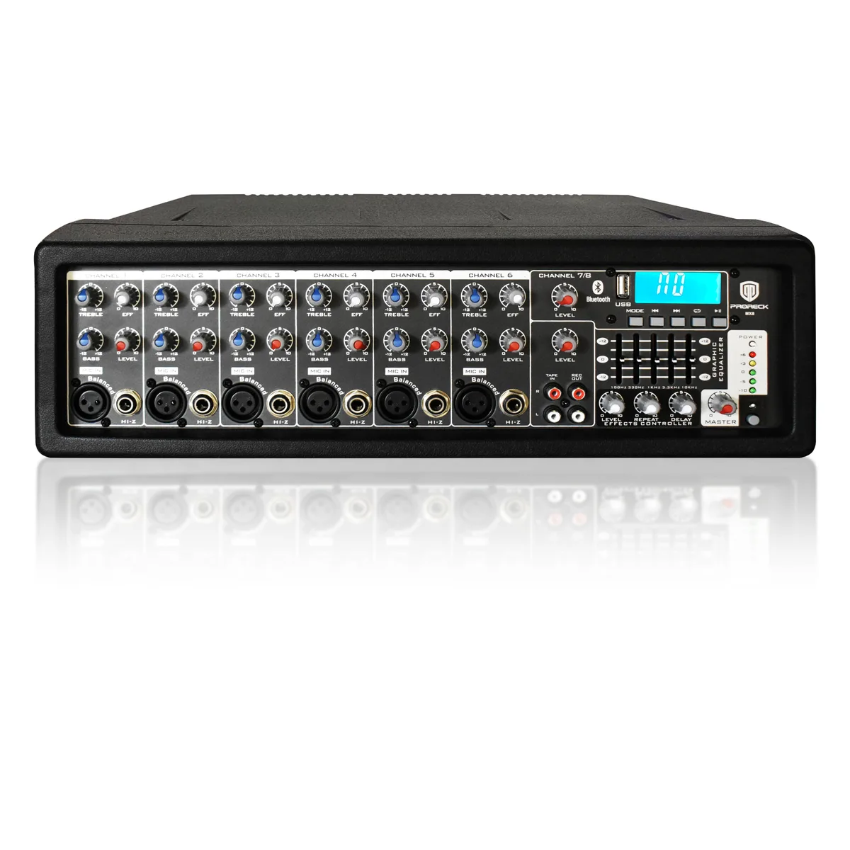 PRORECK PRORECK MX8 2500 P.M.P.O 8 Channel Powered Audio Mixer — product photo