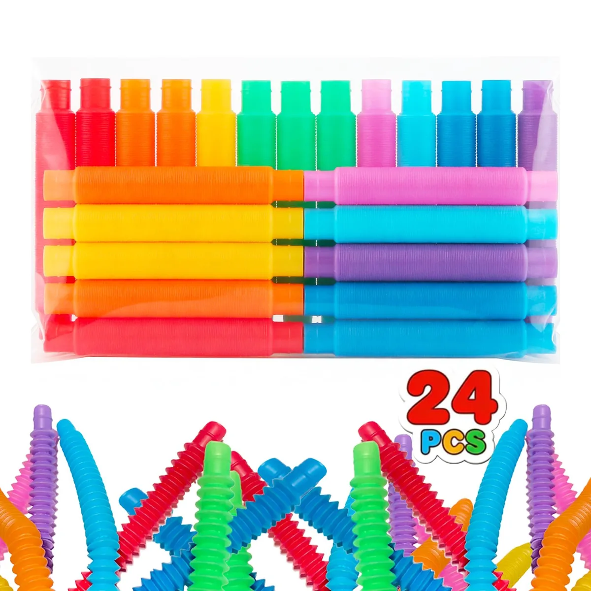  24 Pop Tubes Sensory Fidget Educational Toys — product photo