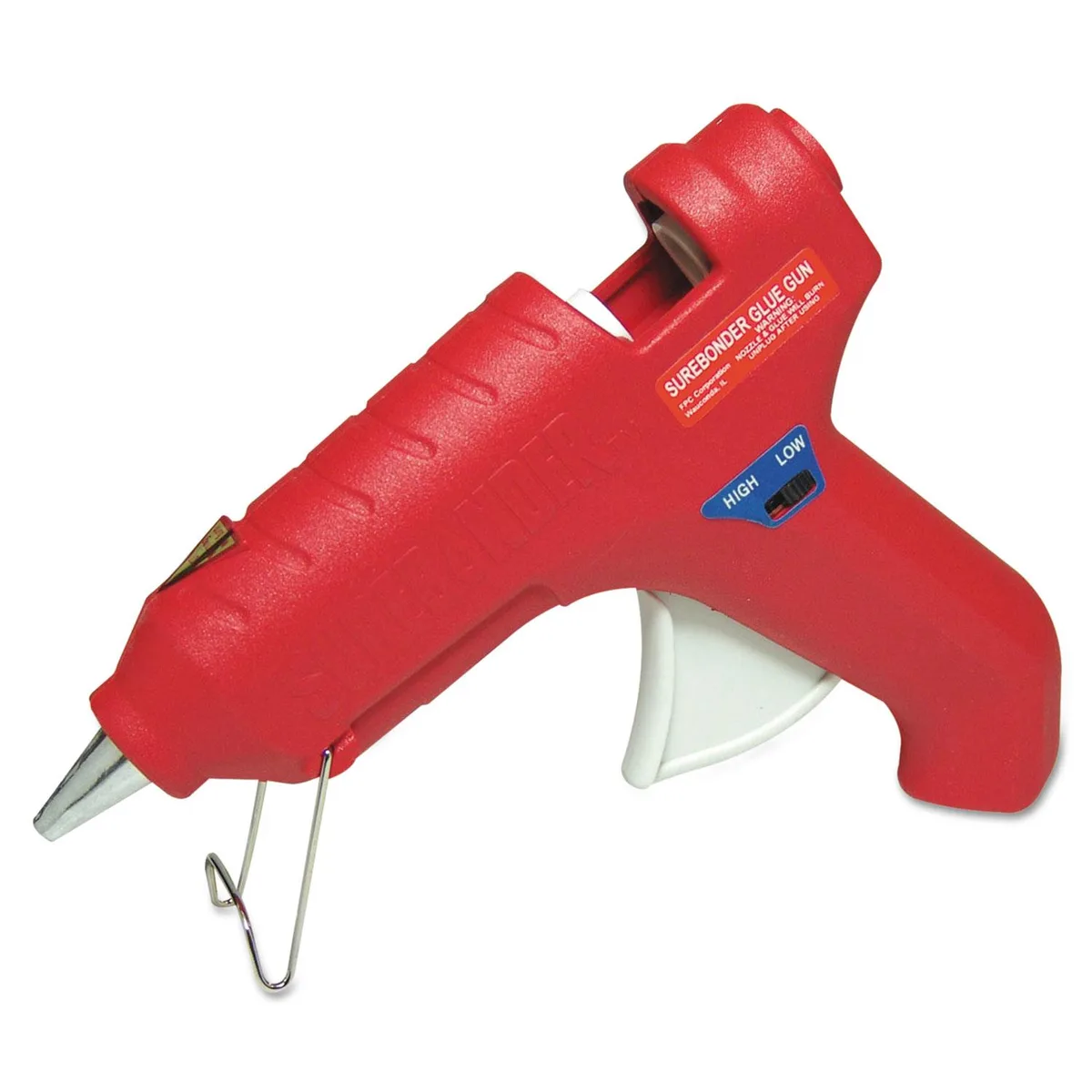A 40 watt dual-temperature glue gun with ball check nozzle