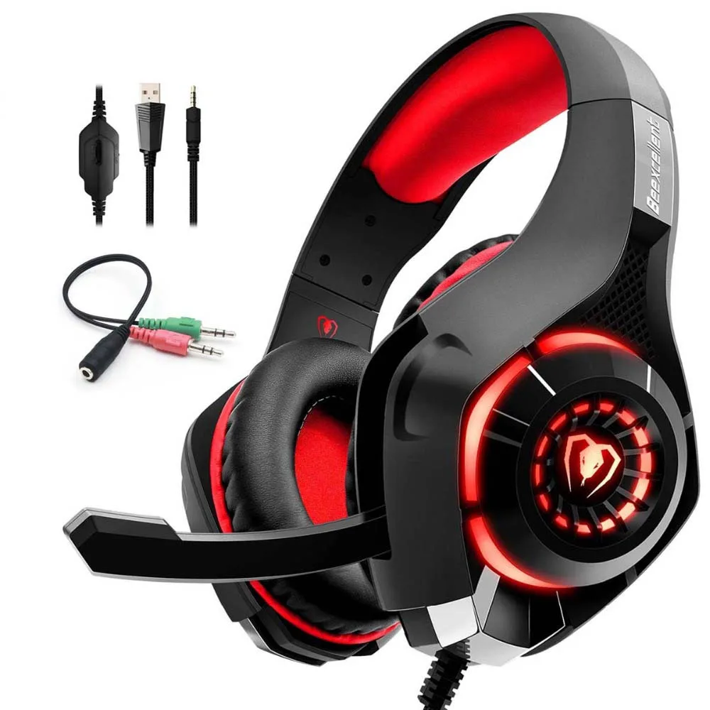 Beexcellent Beexcellent GM-1 Headset Red 40mm 3.5mm 120° Mic — product photo