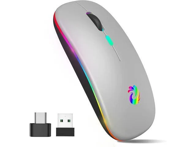 Manw Manw Wireless LED Mouse Silver 2.4G 1000/1200/1600 DPI 500mAh — product photo