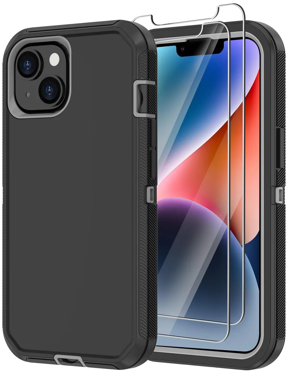  Annymall iPhone 14 Rugged Case 6.1" Black/Gray cell phones - unlocked — product photo
