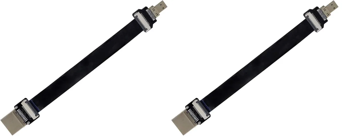 LORDWORLD LORDWORLD HDMI Male to Micro HDMI Male Extension FPC Flat Cable 20cm 1080P Pack of 2 — product photo