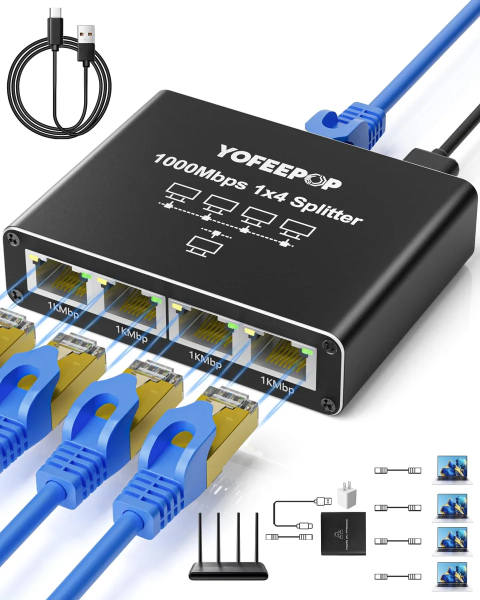No Sew No Sew ProSafe 1-to-4 Gigabit network switch — product photo