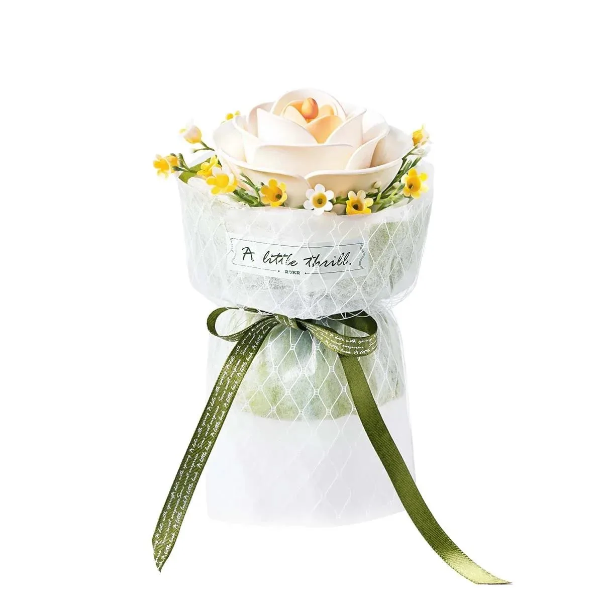 ROKR ROKR AF011 White Camellia 3D Puzzle 63 pcs stem toy — product photo