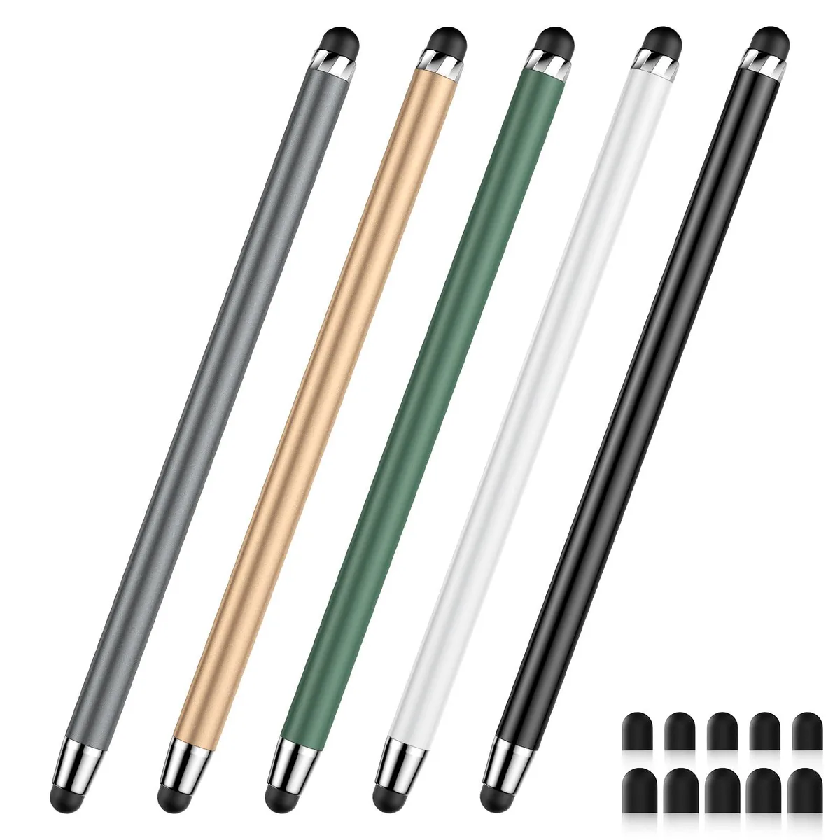 DAXINGXING 2-in-1 Stylus 5 pcs Black/White/Gray/Gold/Dark Green — product photo