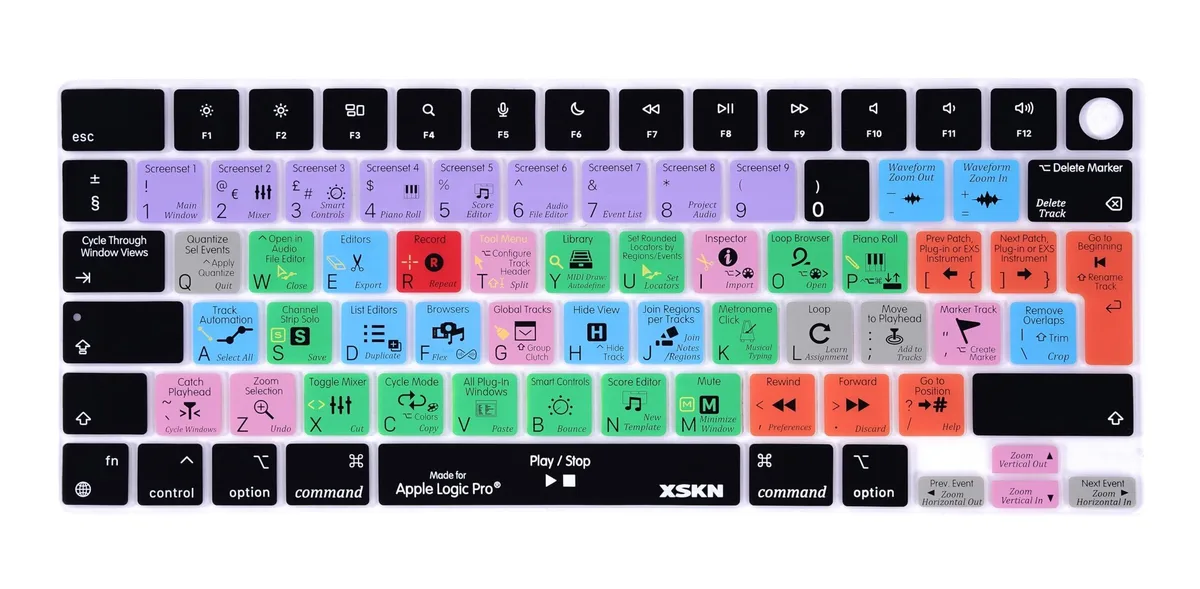 Bipra Bipra Logic Pro Shortcuts EU Silicone Keyboard Skin 2 in 1 Accessory — product photo