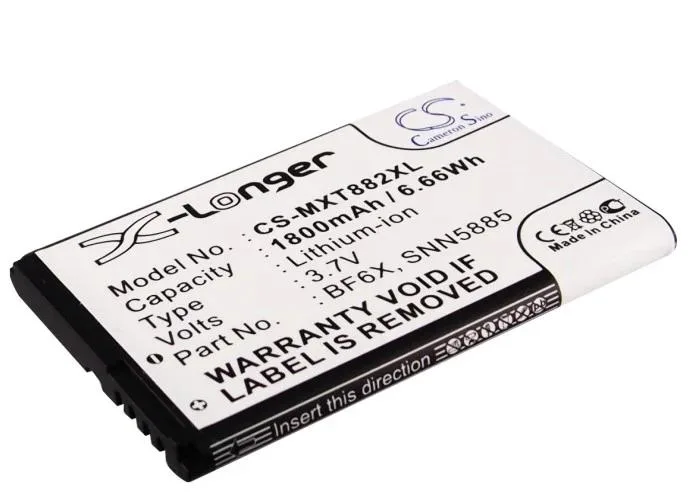 Rectangular Cameron Sino replacement battery with silver label and gold contacts
