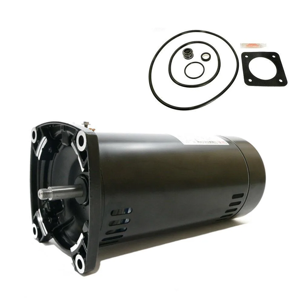 Rectangular silver motor kit with threaded shaft and mounting frame