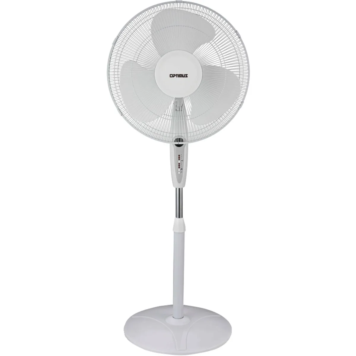 OPTIMUS OPTIMUS F-1672BK 16" Oscillating Stand Fan, 3 Speed, Remote, Black — product photo