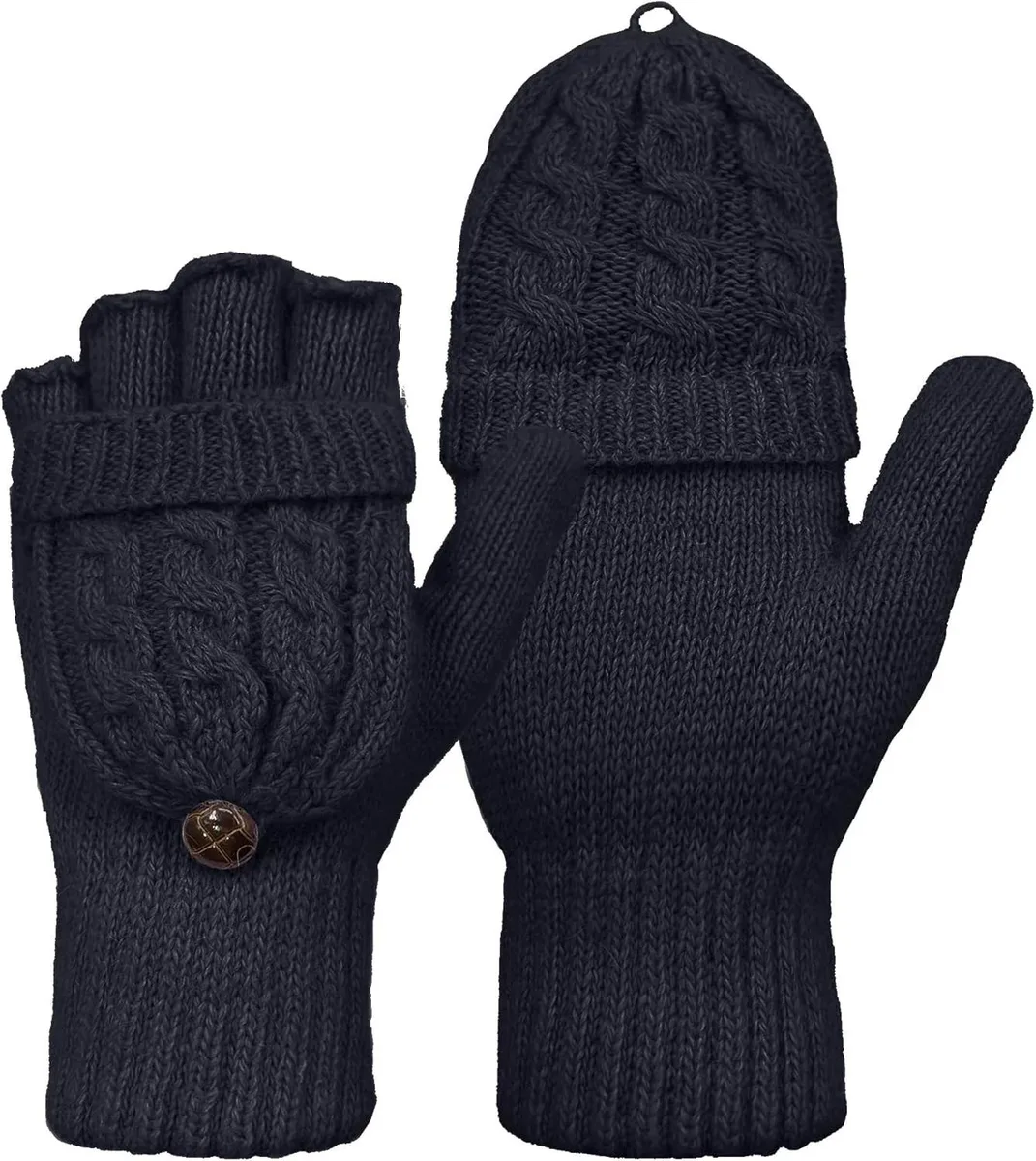 Tanvia Tanvia Convertible Flip-Top Mittens Black — product photo
