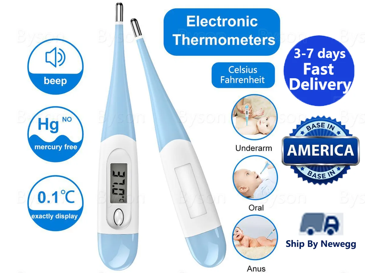 Ackmioxy Ackmioxy Digital LCD Thermometer Blue Soft Tip Home Health Care — product photo