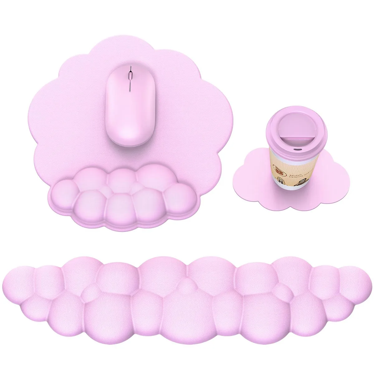  MOKURU MEAJ2 Cloud Wrist Rest Set Pink 16.7x4.3in — product photo