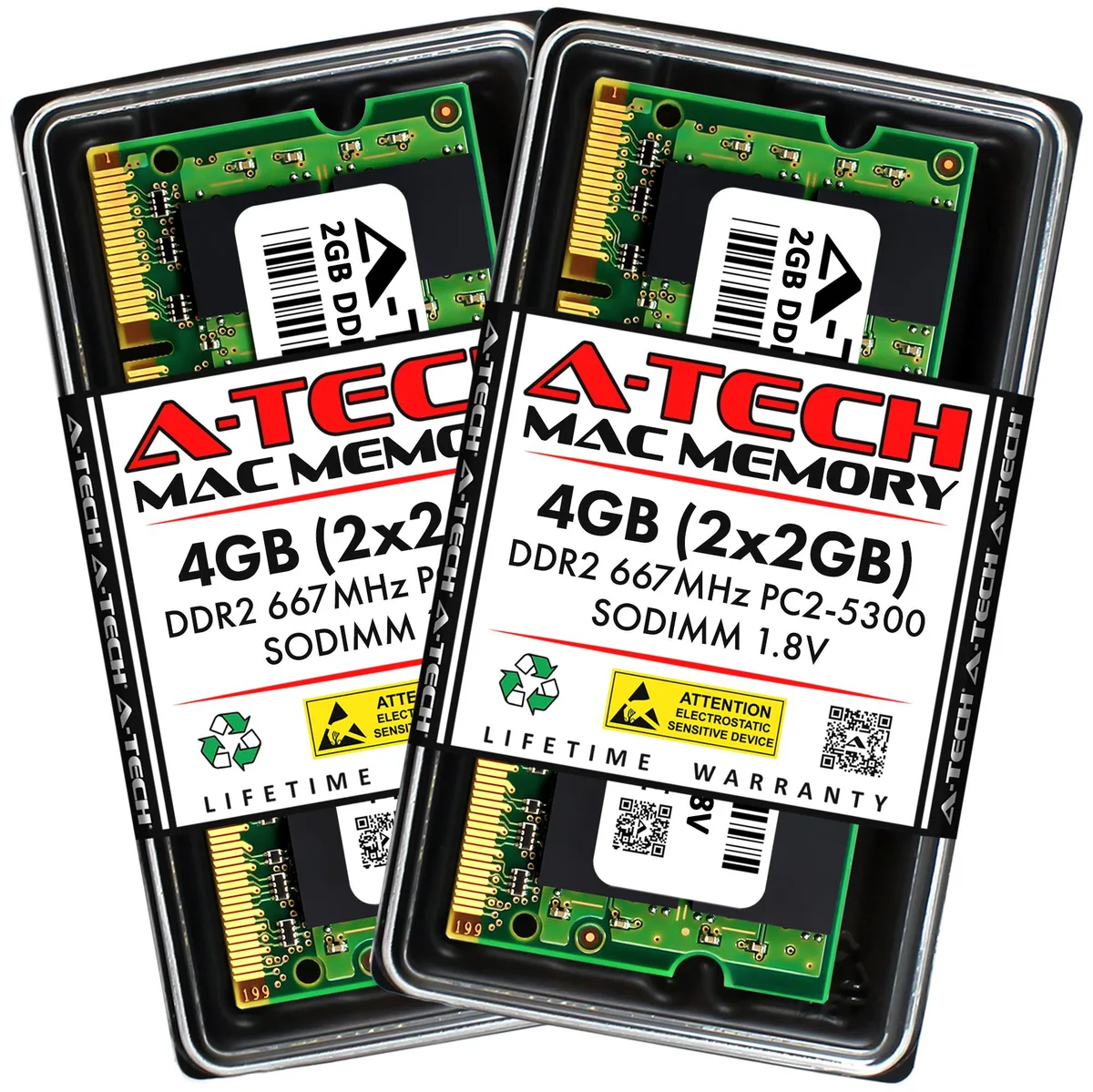 A-Tech A-Tech 4GB (2x2GB) DDR2 667MHz PC2-5300 SODIMM 200-Pin memory upgrade — product photo