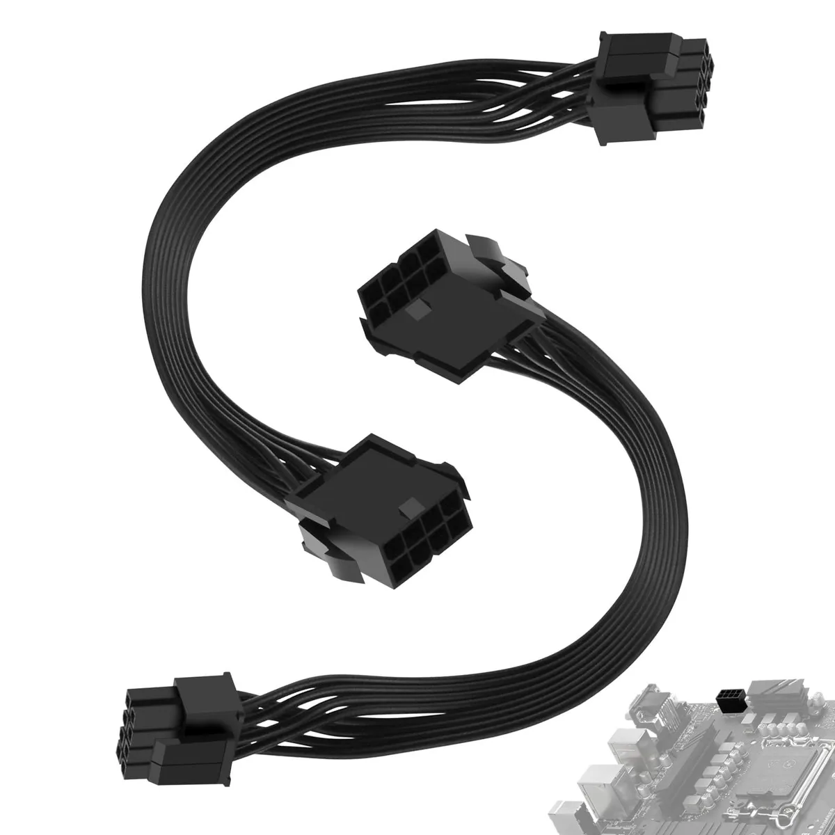  SATUY CPU 8 Pin ATX Power Extension Cord 9 Inch 2 Pack — product photo