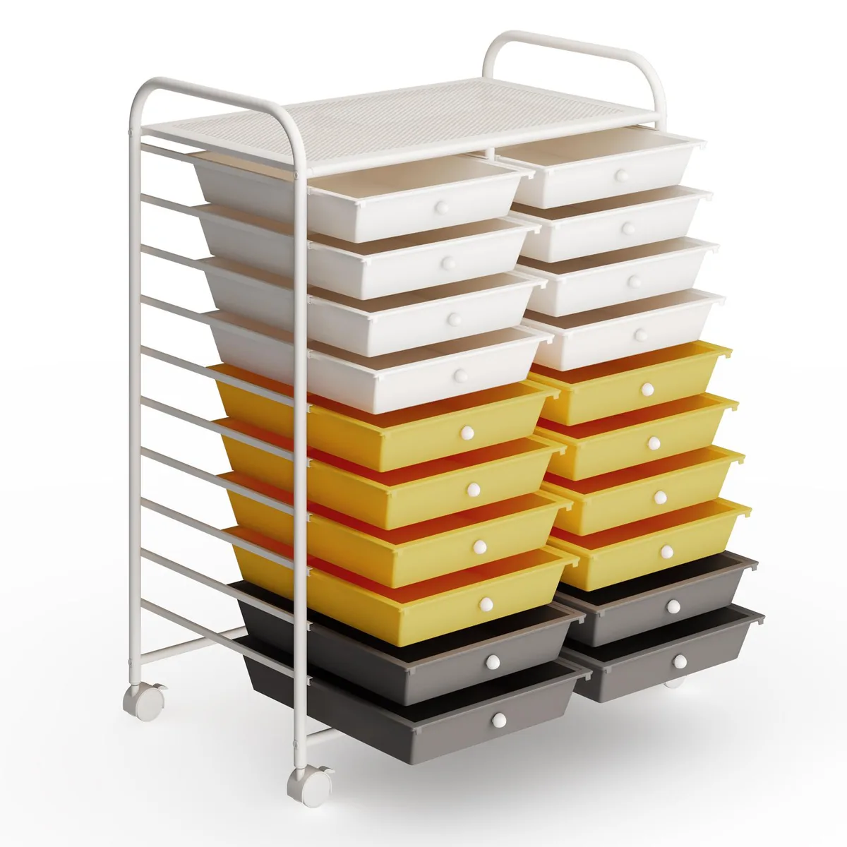 SlickBlue SlickBlue 20-Drawer Mobile File Cabinet Yellow/White — product photo