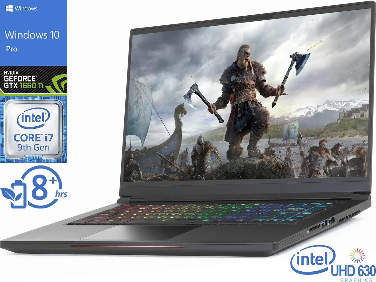 Intel Intel Whitebook gaming laptop i7-9750H 64GB 2TB GTX 1660 Ti 15.6 144Hz — product photo