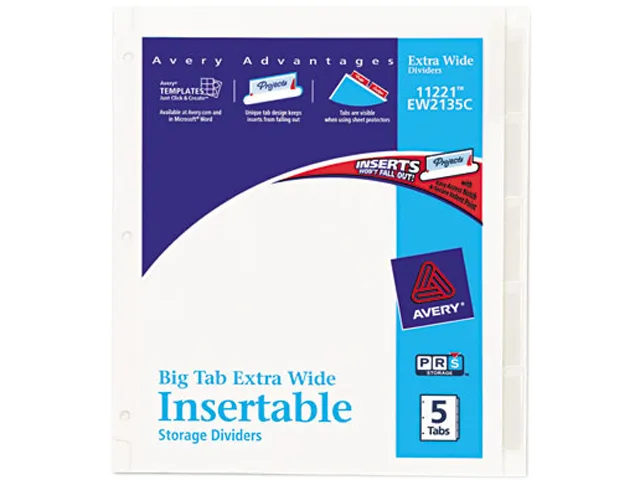 Avery Avery 11221 5-Tab Insertable Dividers card filing — product photo