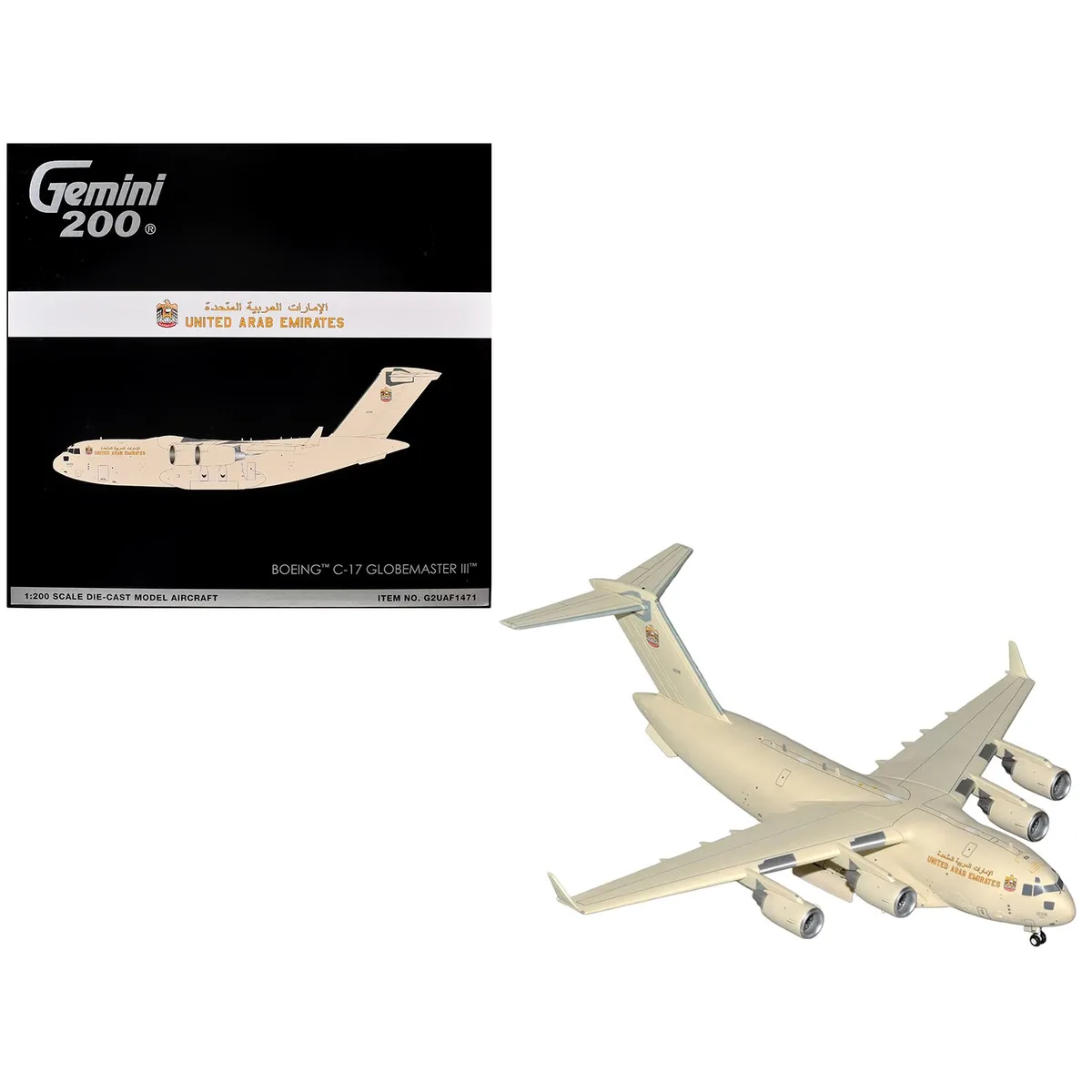 GeminiJets GeminiJets Boeing C-17 Globemaster III UAE Air Force 1228 1/200 Diecast Hobby Collectible — product photo