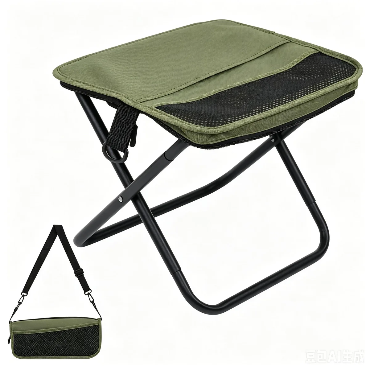  Kronstry Foldable Camping Stool Green 1.5 lb 265 lbs capacity — product photo