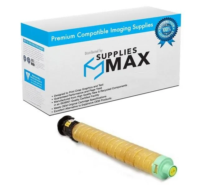 SuppliesMax SuppliesMax Yellow Toner Cartridge 34000 Pages for Lanier SP-C840DN/SP-C842DN (821256) — product photo