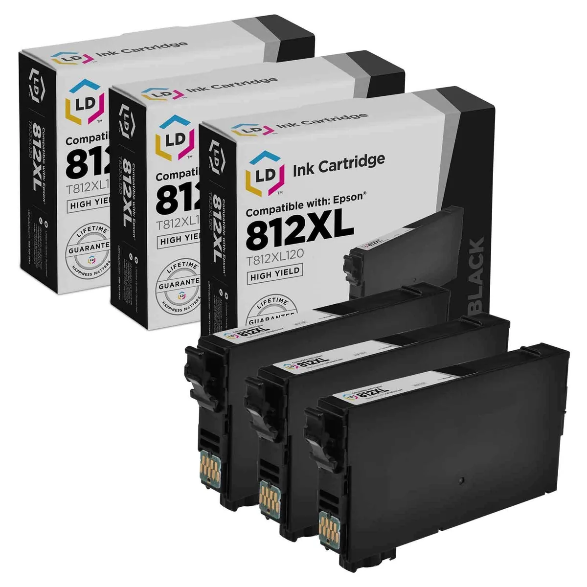 LD Products LD Products 812XL Black Ink Cartridge 3-Pack 1100 Pages — product photo