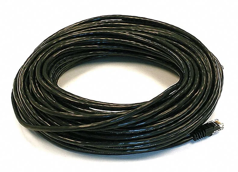 Black Cat5e Ethernet cable 75 ft with snagless RJ45 connectors
