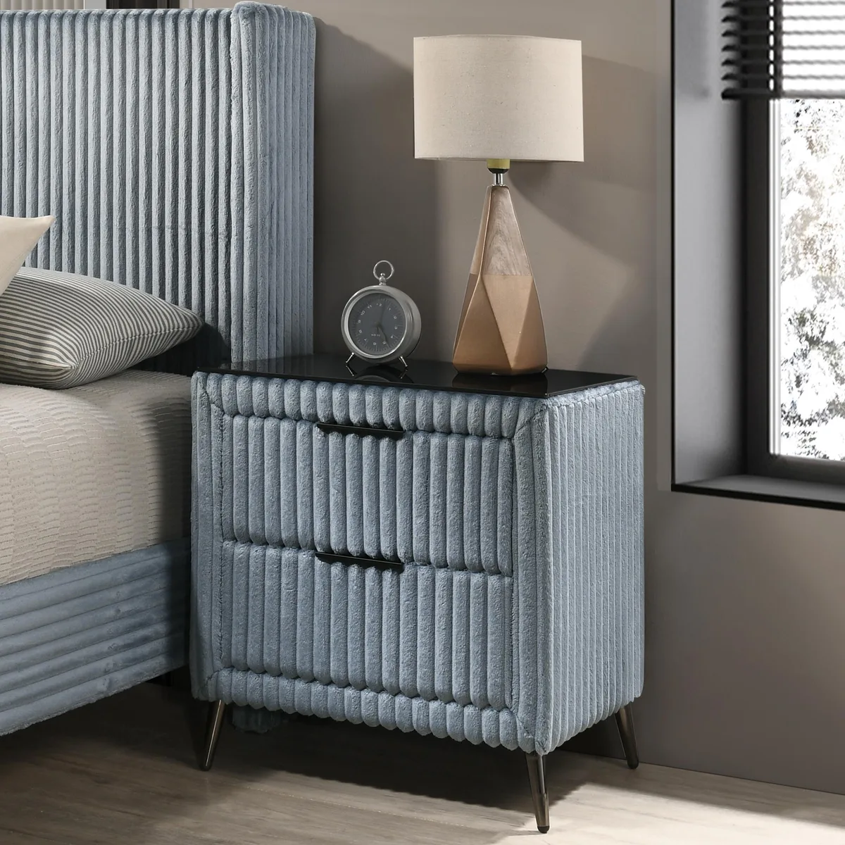 tuphen tuphen Mavela Wide Wale Corduroy Nightstand Blue — product photo