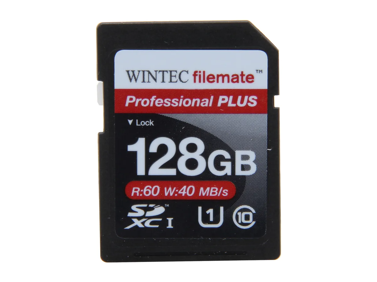 Wintec Industries Wintec Industries 3FMSD128GU1PI-R 128GB SDXC memory card — product photo