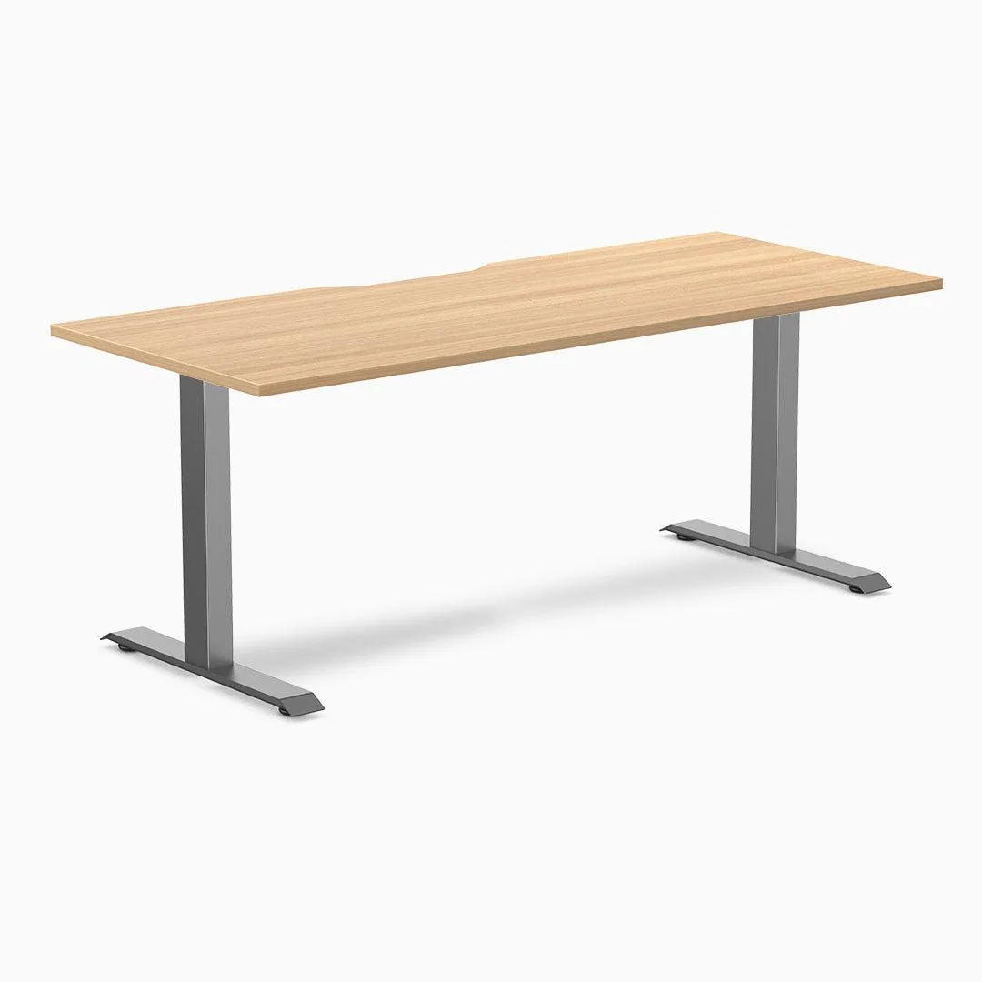 Desky Desky Zero Scalloped Laminate Desk Sublime Teak 70.9 x 29.5 in Space Gray — product photo