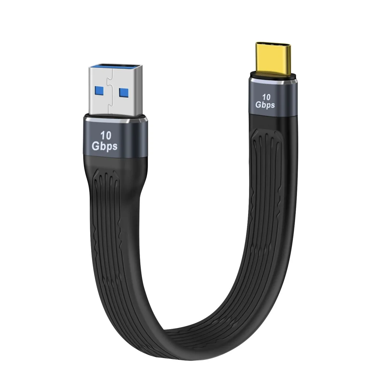BUCIER BUCIER USB-A to USB-C Flat Cable 10Gbps 100W 13cm — product photo