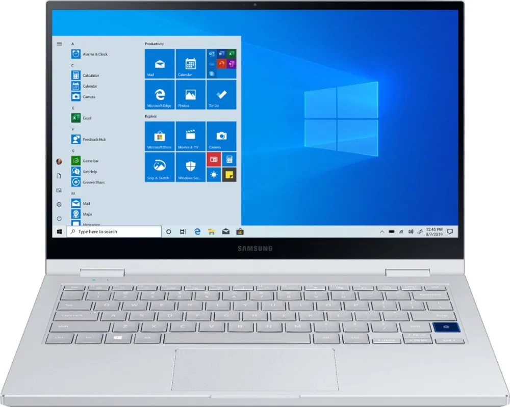 SAMSUNG SAMSUNG Galaxy Book Flex Alpha 2-in-1 13.3" QLED Touch i5 8GB 256GB Royal Silver NP730QCJ-K01US laptop — product photo