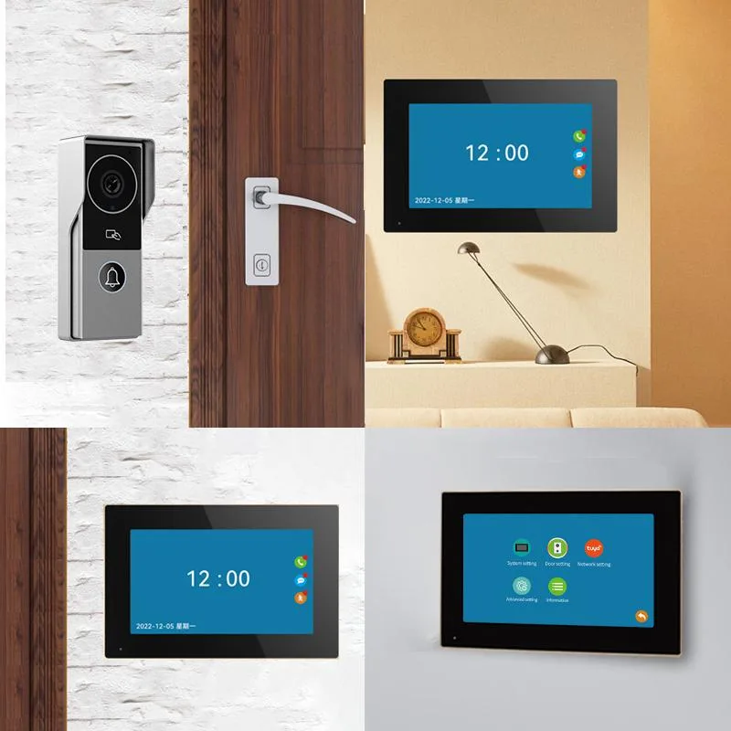 visiPower visiPower 7" 2MP 1080p 140° Wired WiFi Video Doorbell Intercom System, 1 Doorbell + 3 Monitors — product photo