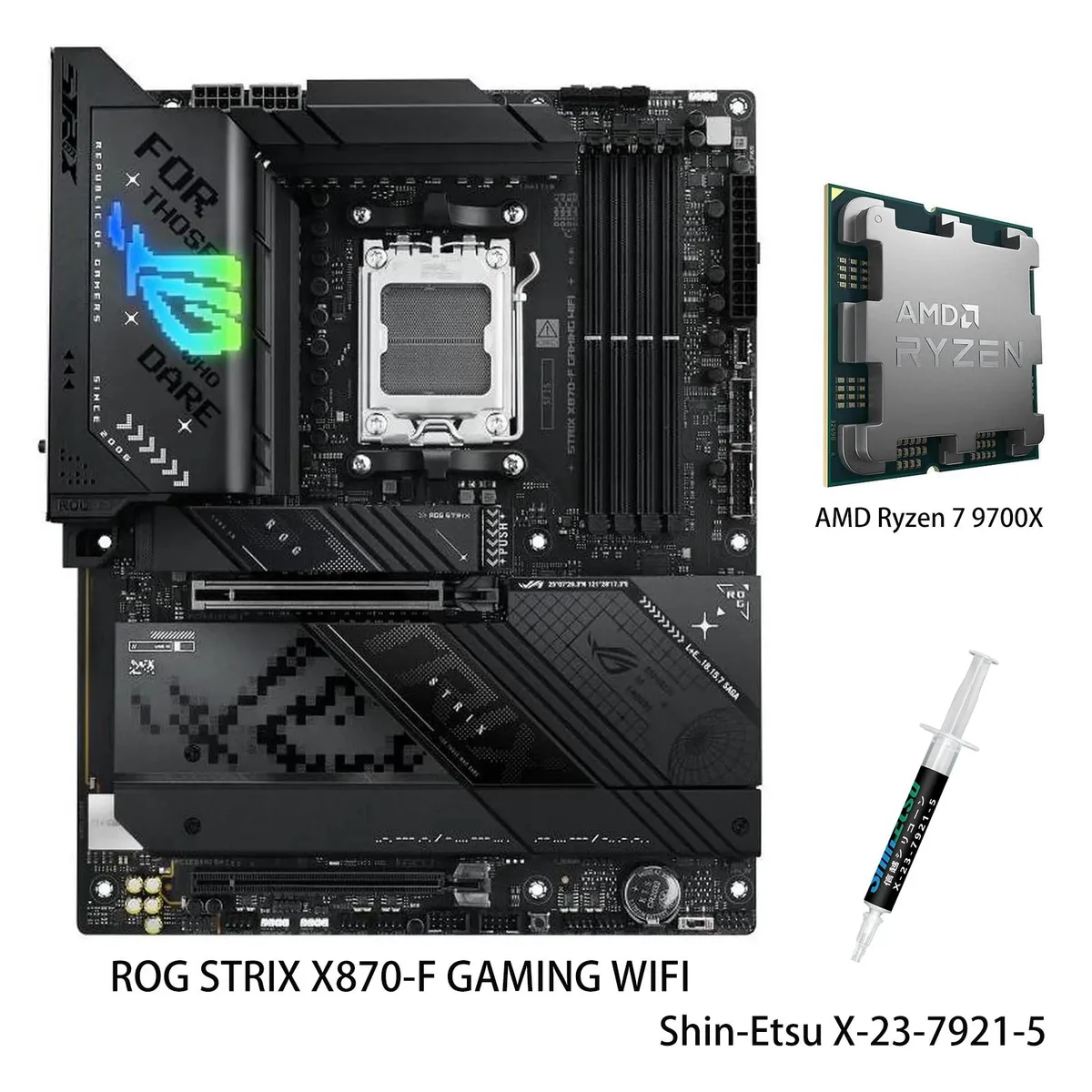ASUS ASUS ROG STRIX X870-F GAMING WIFI AMD Motherboard &amp; Ryzen 7 9700X CPU Combo — product photo