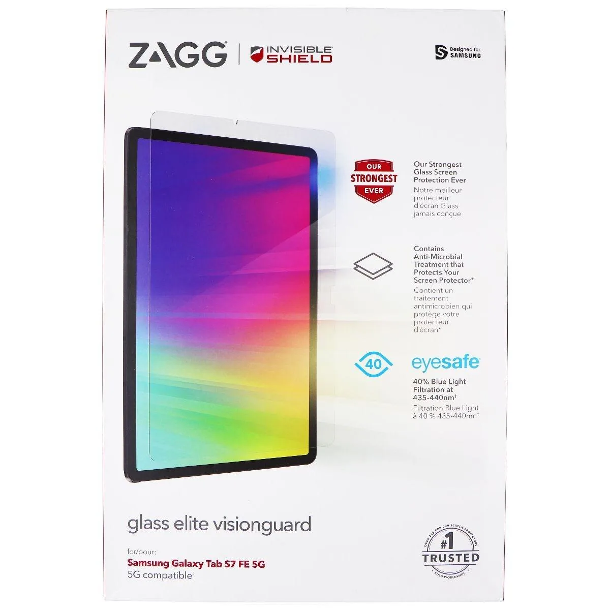 ZAGG ZAGG Glass Elite VisionGuard Screen Protector for Samsung Galaxy Tab S7 FE 5G 12.4 in — product photo