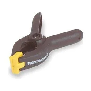 Westward spring clamp, 4 inch resin body, pivoting plastic jaw tips