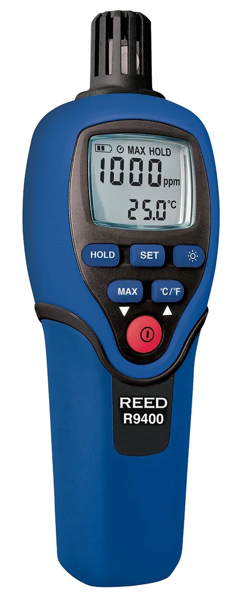 REED INSTRUMENTS REED INSTRUMENTS R9400 Carbon Monoxide Meter with Temperature measurement tool — product photo