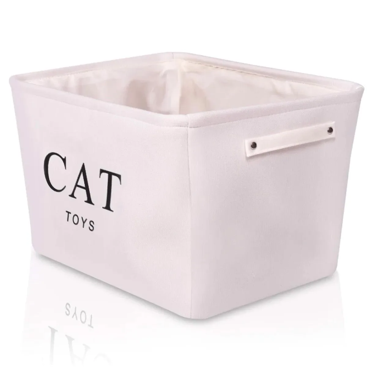 Altatac Altatac Canvas Storage Basket 16.5x12.5x7.5 White Cat Print — product photo