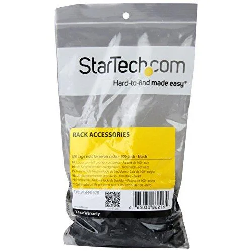 STARTECH STARTECH CABCAGENT62B M6 Cage Nuts 100 Pack server rack — product photo