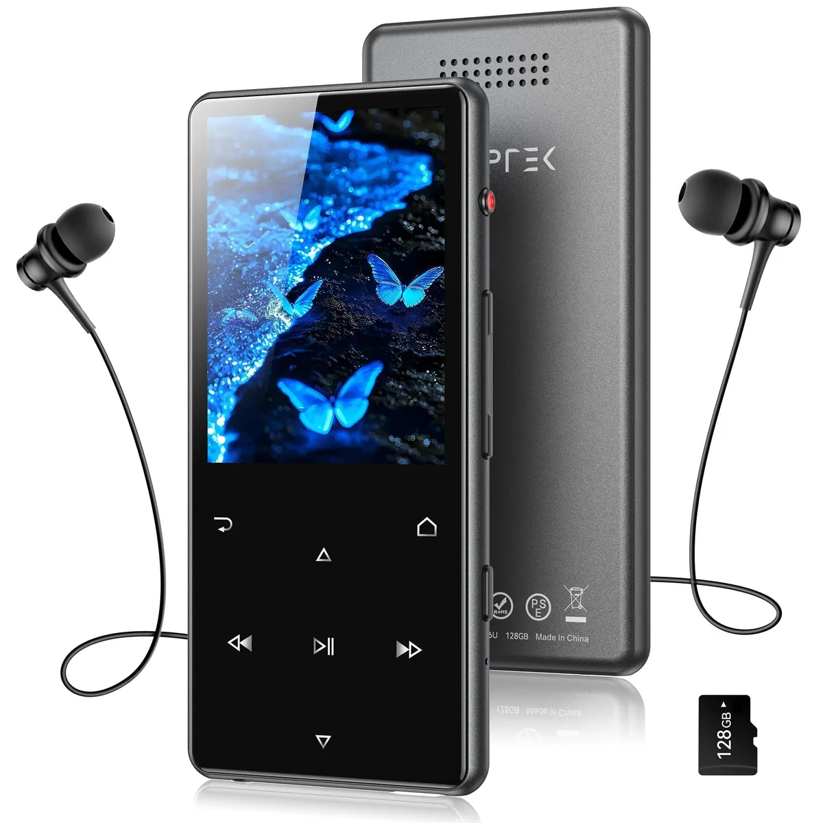  AGPTEK M6 128GB MP3 Player Bluetooth 5.4 2.4" Black — product photo