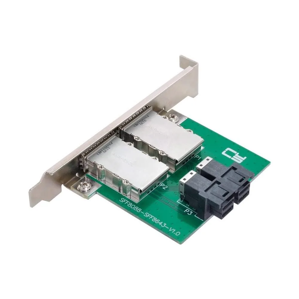 CY CY Mini SAS SFF-8088 to SFF-8643 Adapter Dual Port Low Profile Bracket — product photo