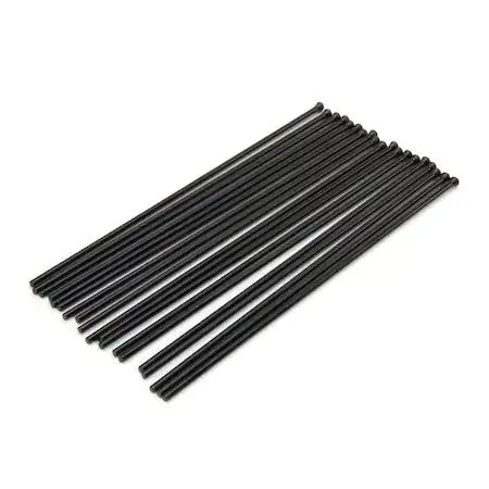 A box containing nineteen steel scaler needles, silver finish, cylindrical shape