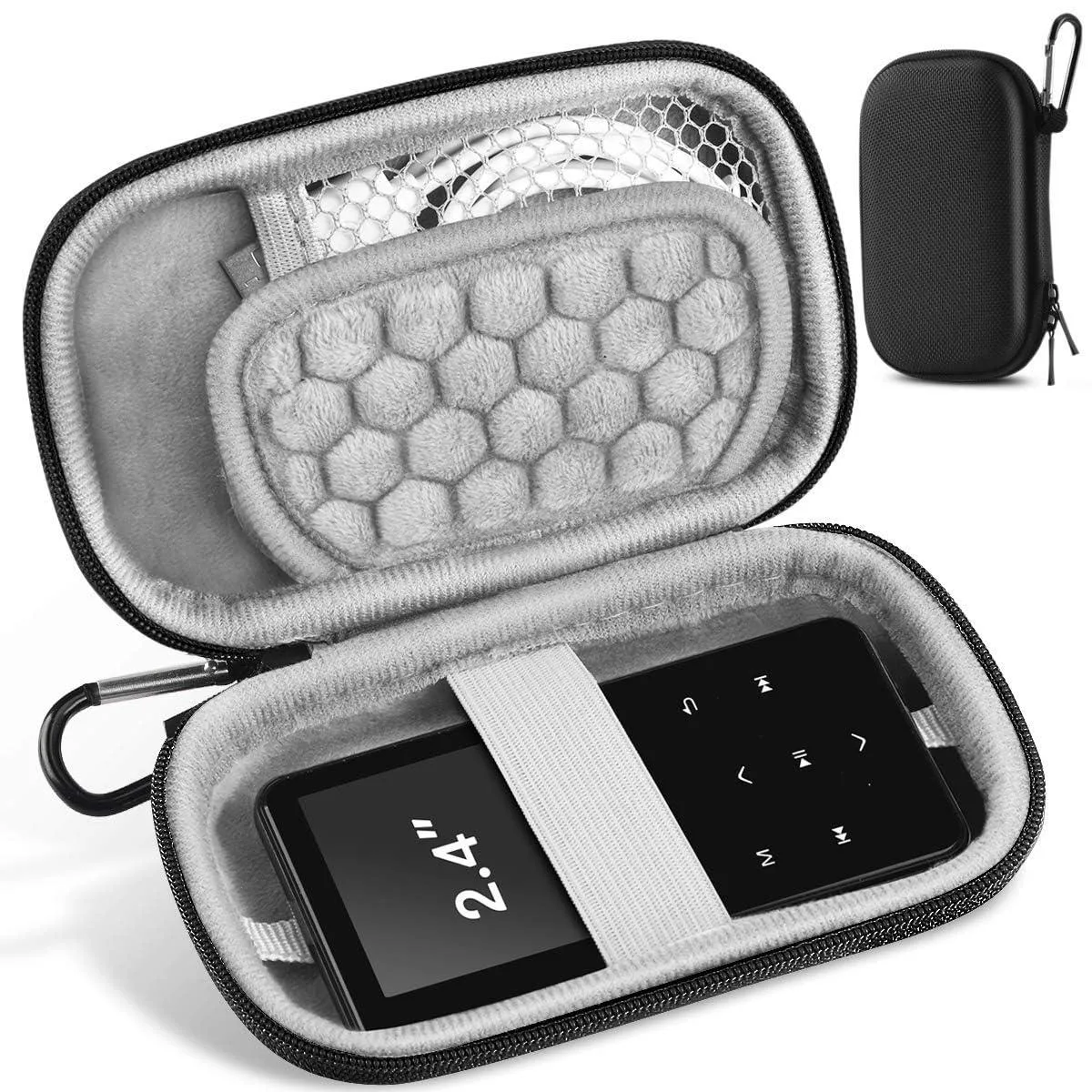 AGPTEK 2.4" MP3 Player Case with Carabiner Clip — product photo