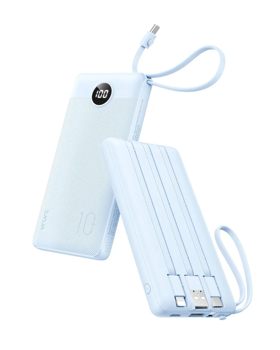  VRURC T1116 10000mAh power bank Blue — product photo