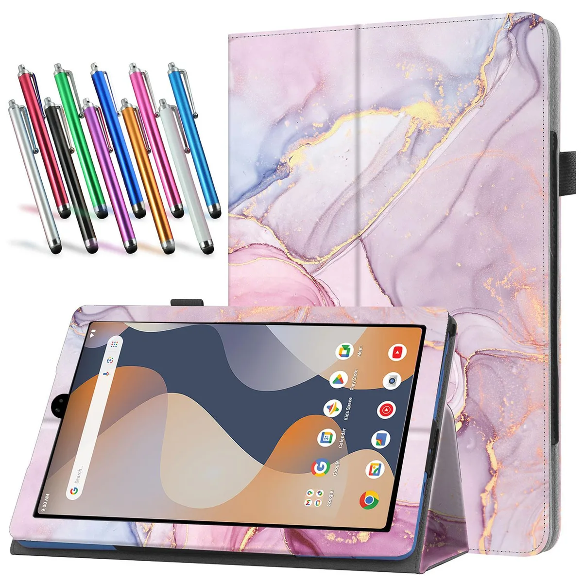 anicestore anicestore Case for ONN 8" Tablet (2024) - Pink Marble + Stylus — product photo
