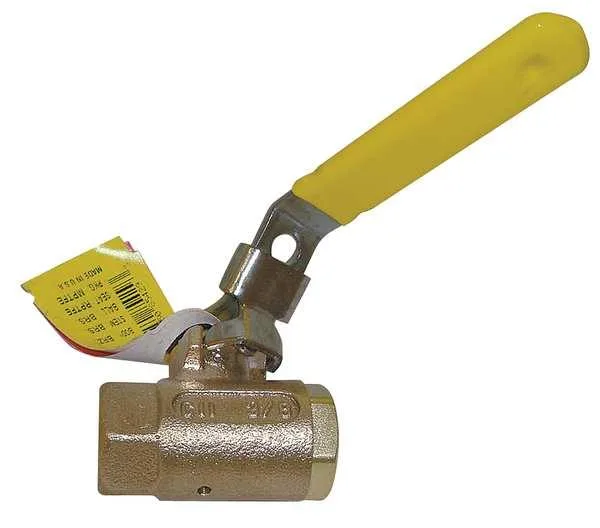 Bronze inline ball valve with locking lever handle