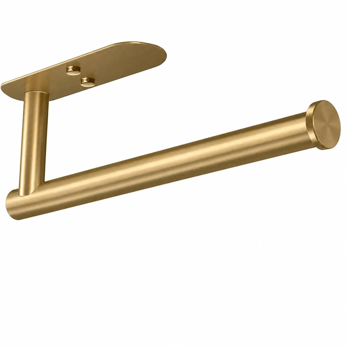 Gold stainless steel paper towel holder, 31 cm rail, adhesive or screw mount