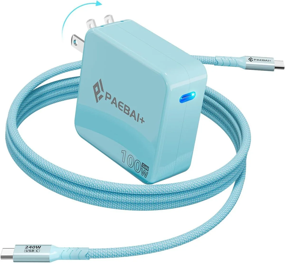 Kenuco Kenuco PAEBAI+ 100W USB-C GaN ac adapter 6.6ft cable — product photo