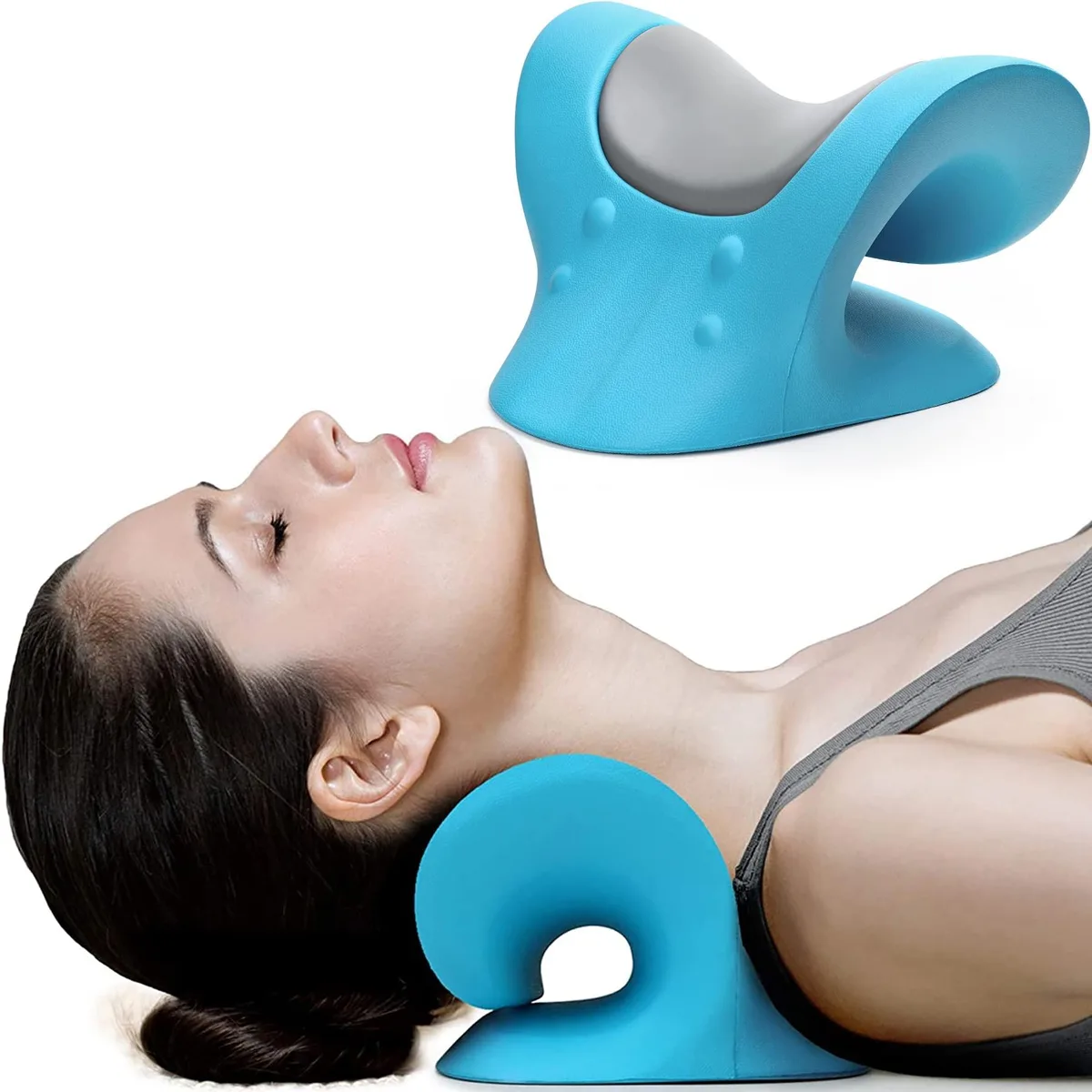 Black cervical neck stretcher with curved wave design and centre cushion, pack of 10
